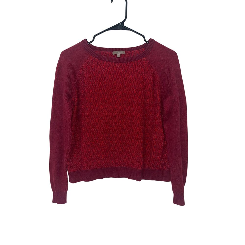 Lilla P Red Textured Cotton Cashmere Sweater Size XS